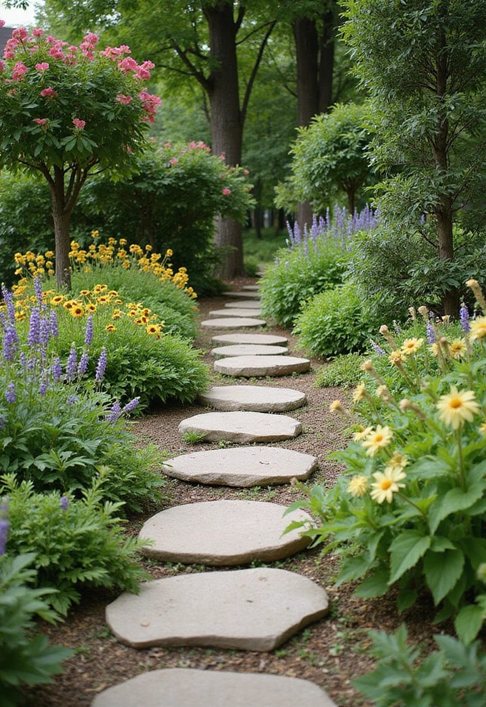 20 Stunning DIY Garden Decor Ideas That Will Make Your Neighbors Green with Envy! - 20. Garden Pathway with Stepping Stones