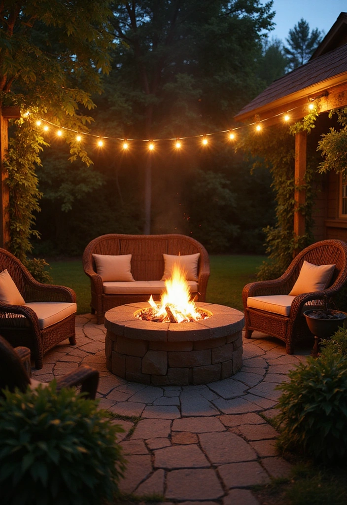 20 Stunning DIY Garden Decor Ideas That Will Make Your Neighbors Green with Envy! - 11. Cozy Fire Pit Area