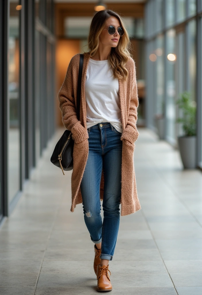 25 Travel Outfits That Balance Comfort and Style (You Won't Believe #19!) - 8. Oversized Cardigans for Cozy Travel