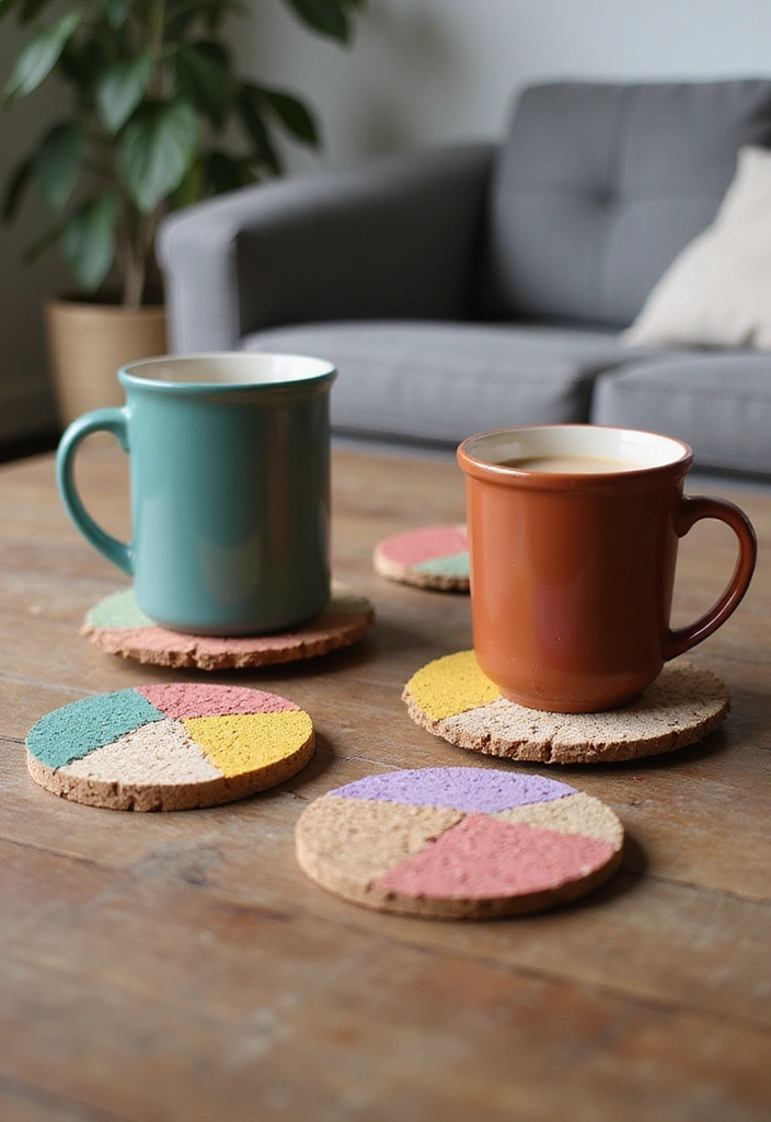 25 Easy DIY Decor Projects You Can Tackle This Weekend (Even if You're a Beginner!) - 8. Handmade Coasters from Cork