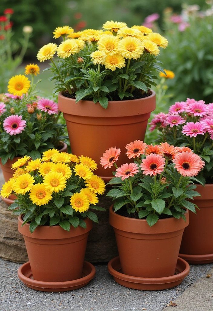 20 Stunning DIY Garden Decor Ideas That Will Make Your Neighbors Green with Envy! - 2. Colorful Flower Pot Towers