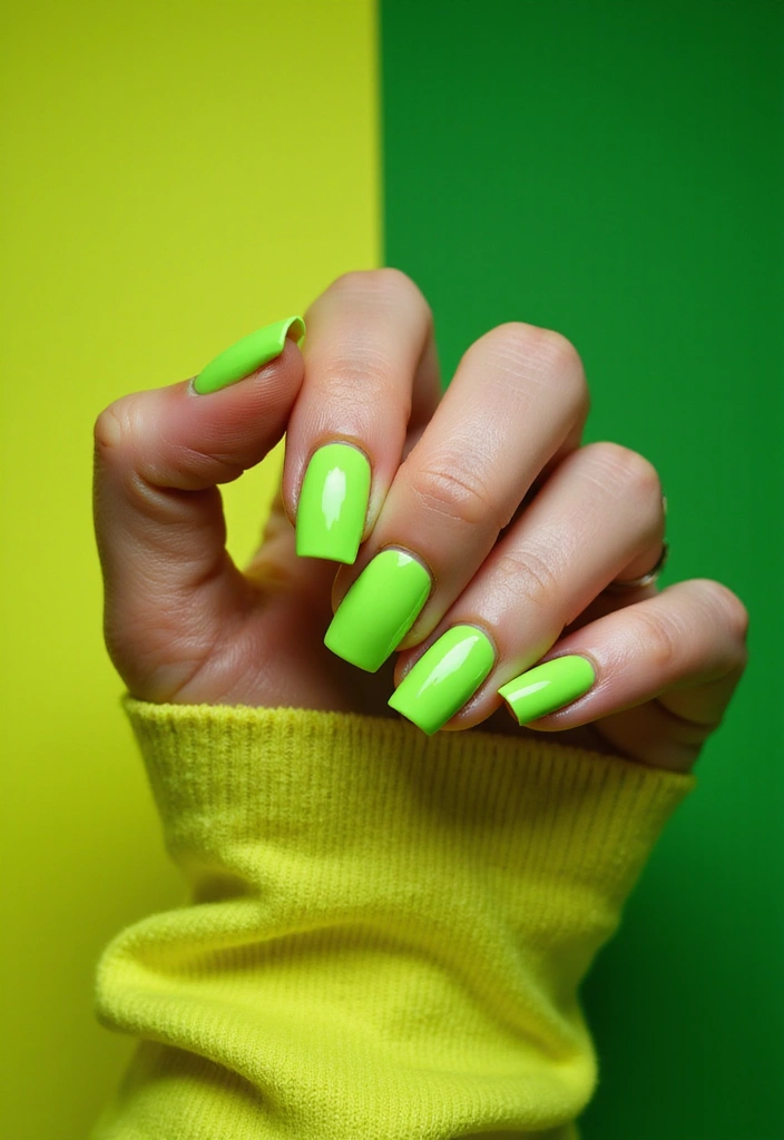 30 Must-Try Nail Colors for 2025: Get Ready to Turn Heads with #12! - 3. Daring Neon Green