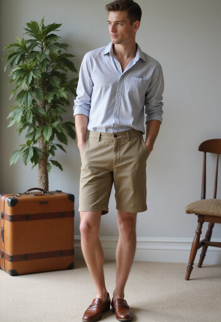 25 Travel Outfits That Balance Comfort and Style (You Won't Believe #19!) - 14. Preppy Look with a Button-Up