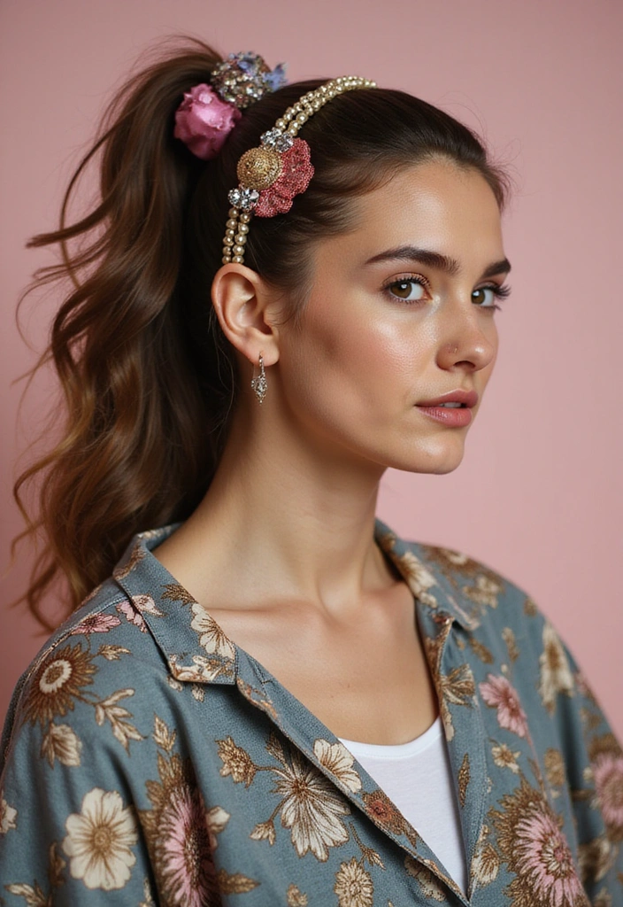 18 Stylish Ponytail Hairstyles That Will Elevate Your Everyday Look (Especially #7!) - 17. Ponytail with Hair Accessories
