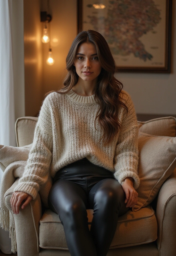 12 Comfy Outfits That Will Make You Feel Like You're Wearing Pajamas All Day! - 2. Cozy Oversized Sweater and Leggings