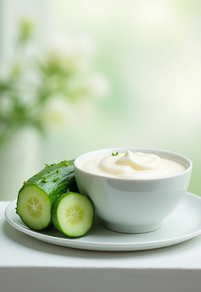 16 DIY Face Masks for Every Skin Type (Your Skin Will Thank You for #9!) - 7. Cucumber and Yogurt Mask for Puffy Eyes