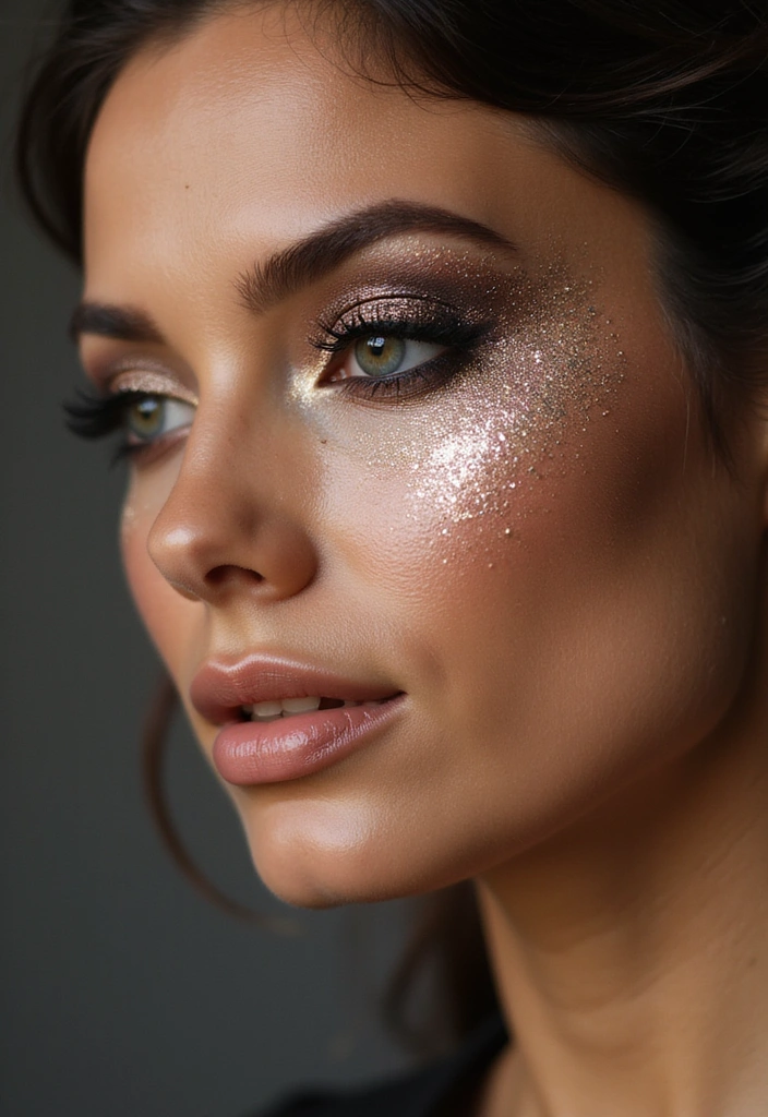 15 Eyeliner and Eyeshadow Techniques That Will Give You Smoky Eyes Like a Pro! - 8. Smoky Eye with Glitter Accents
