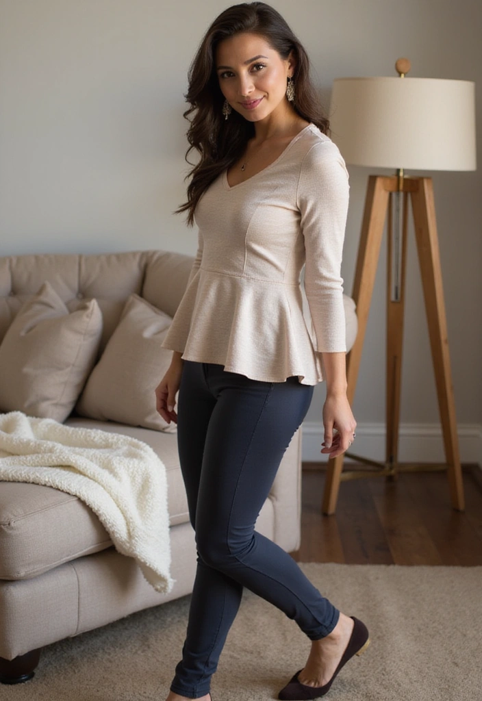 12 Comfy Date Night Outfits That Will Impress Your Partner (#3 Will Steal the Show!) - 9. The Peplum Top and Leggings Combo
