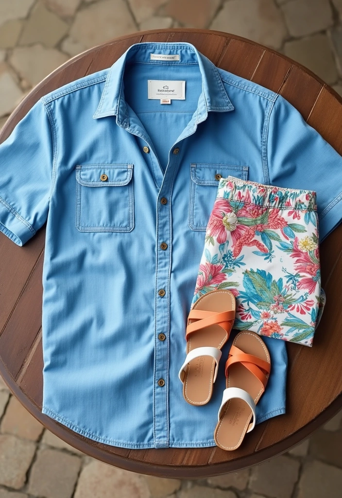 14 Weekend Outfits That'll Make You Feel Like You're on a Mini Vacation (You’ll Love #10!) - 9. Casual Chambray Shirts