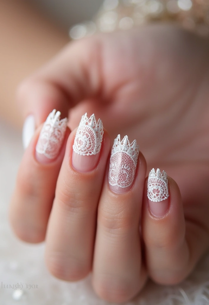 22 Luxury French Nail Ideas That Will Make You Feel Like Royalty! (Perfect for Events!) - 22. Elegant Lace French Tips
