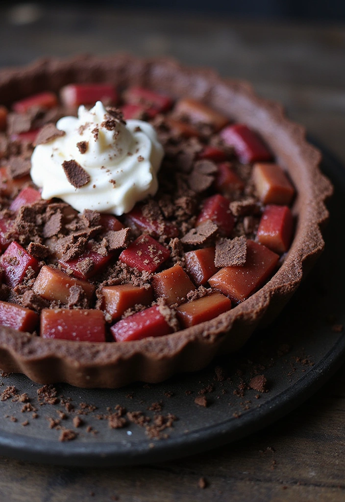 12 Irresistible Rhubarb Pie Recipes That'll Make You Drool (You'll Want to Bake #5!) - 11. Chocolate Rhubarb Pie