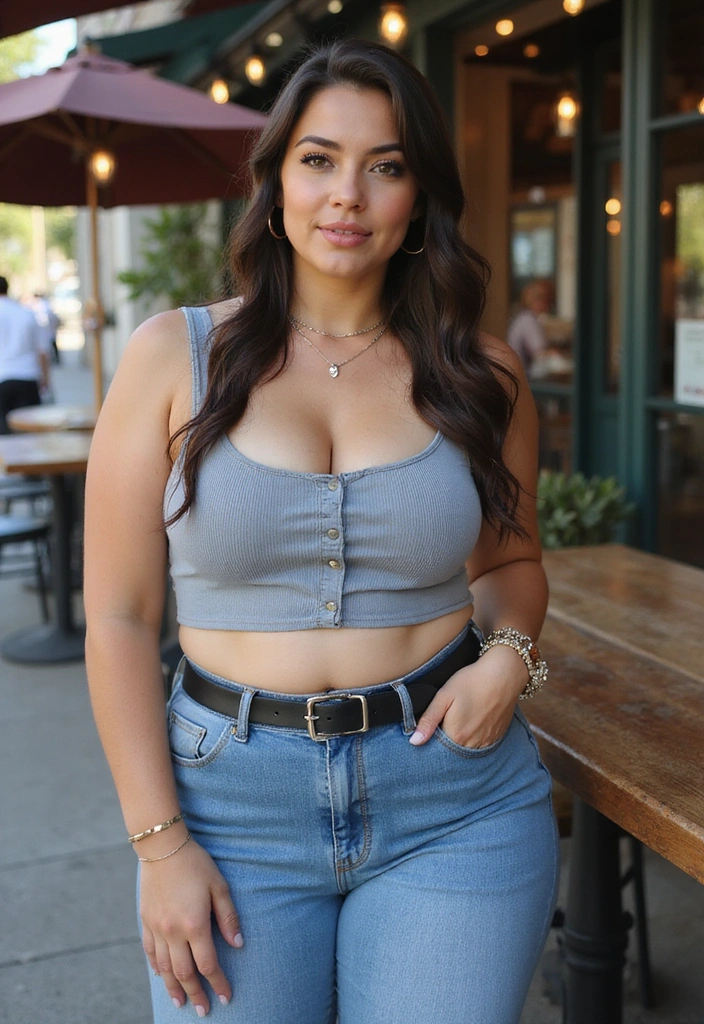 14 Flattering Plus Size Outfits That'll Boost Your Confidence (Wait Until You See #9!) - 2. High-Waisted Jeans and a Crop Top