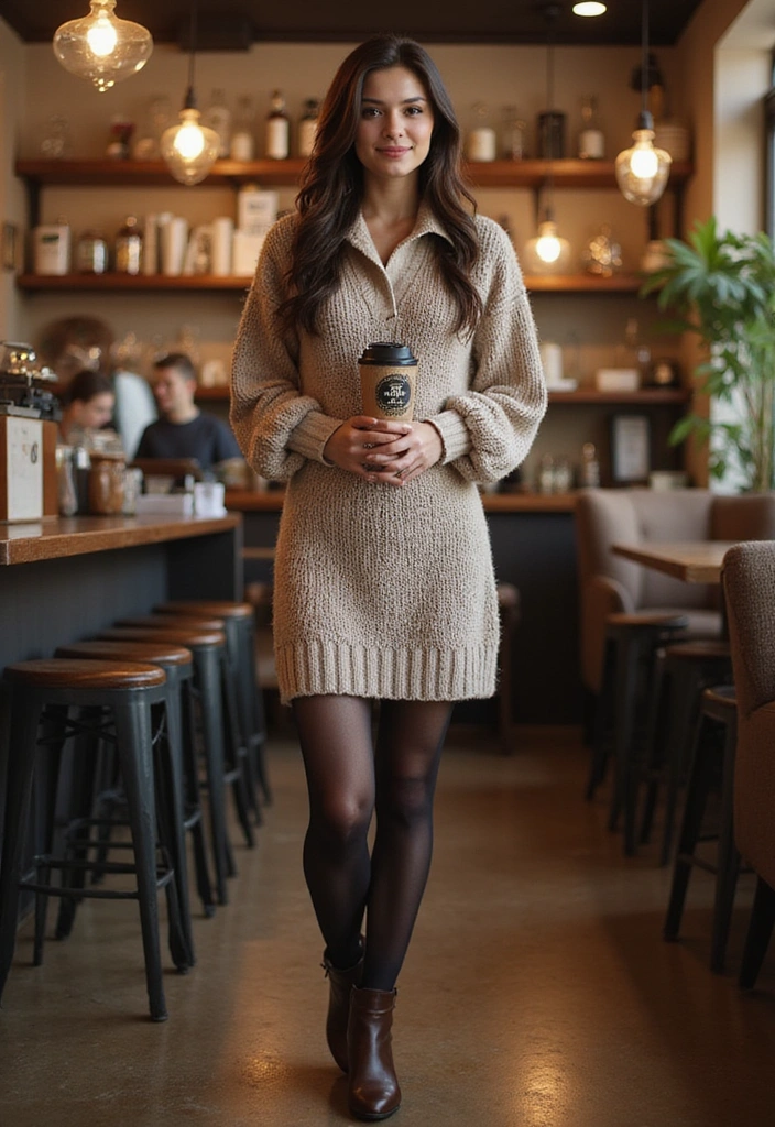 25 Layered Outfits That’ll Keep You Comfy and Chic All Season Long (You’ll Want #12!) - 7. Layering with Knitted Dresses