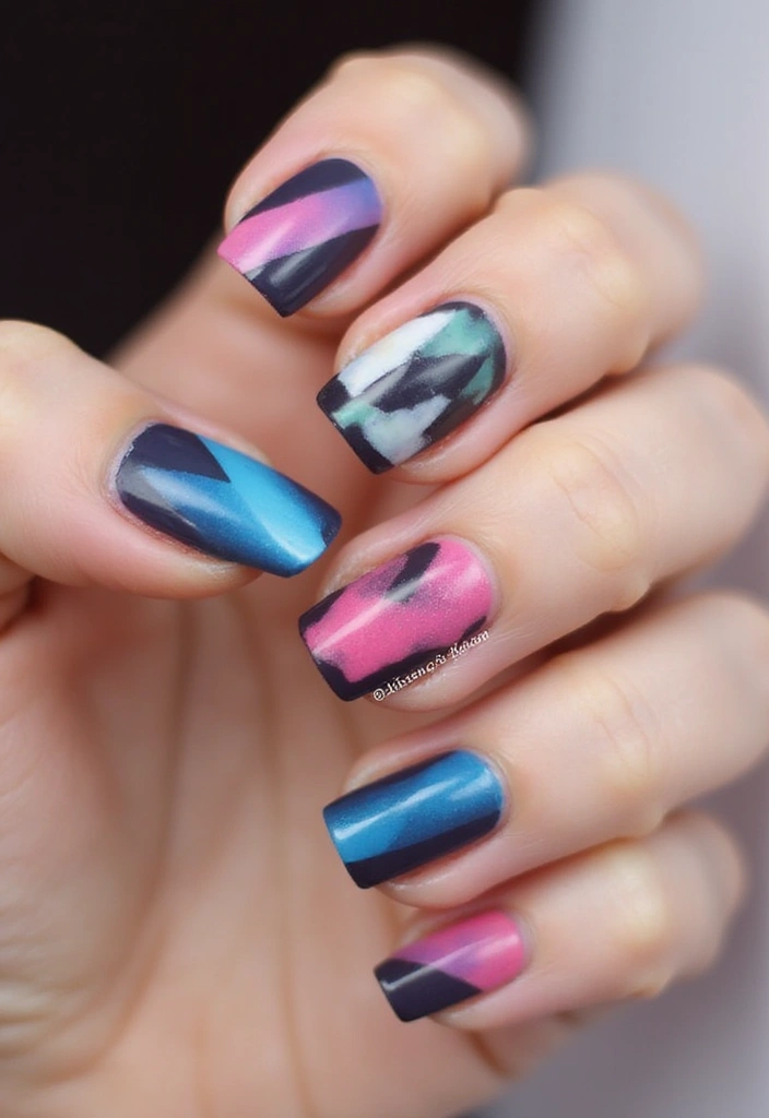 9 Ombre French Nail Techniques That Will Leave You Breathless (Learn #3!) - 9. Ombre Geometric Designs