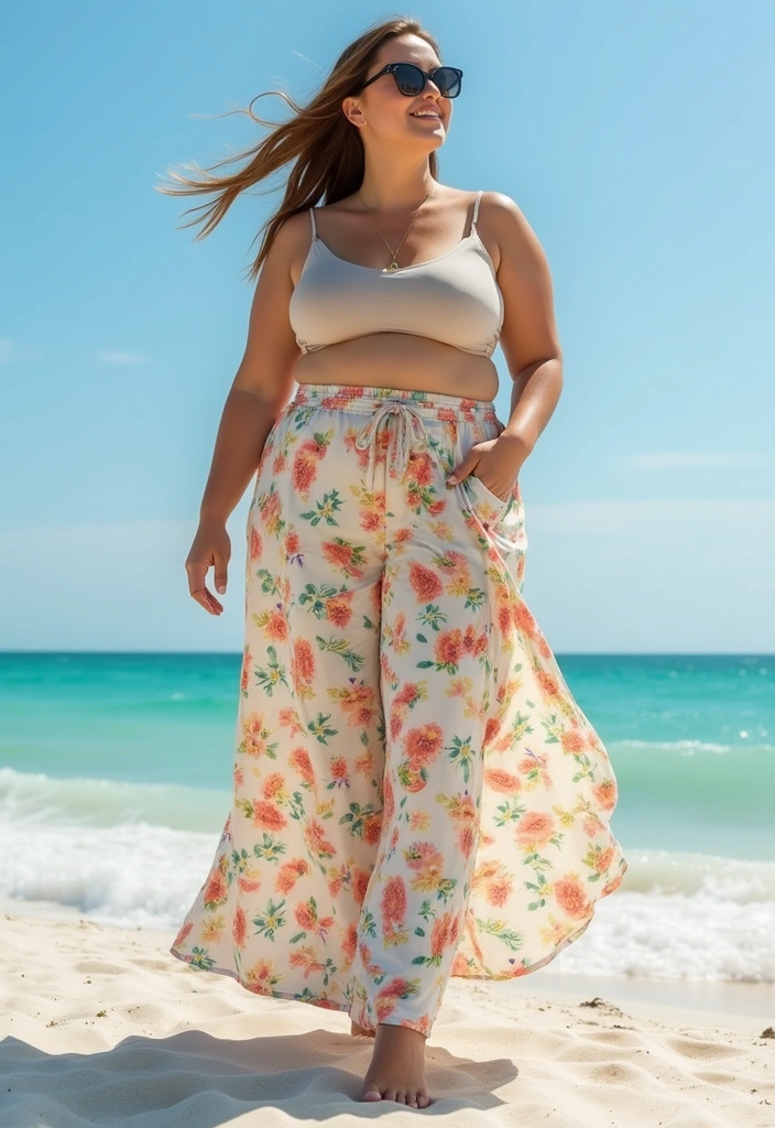 14 Flattering Plus Size Outfits That'll Boost Your Confidence (Wait Until You See #9!) - 10. Playful Printed Palazzos