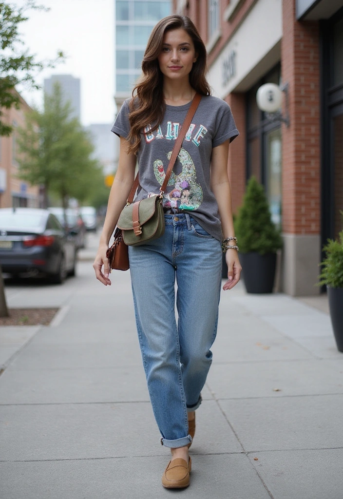 10 Chill Outfits That Redefine Casual Chic (You’ll Want to Copy #3 Right Now!) - 5. Relaxed Fit: Boyfriend Jeans with a Graphic Tee