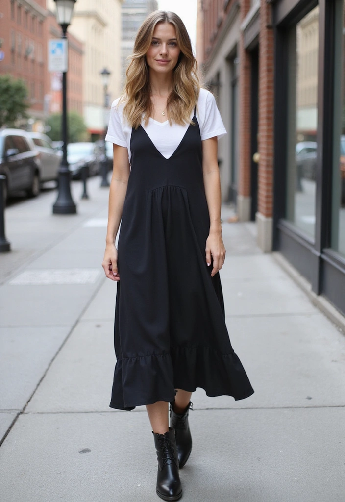 10 Chill Outfits That Redefine Casual Chic (You’ll Want to Copy #3 Right Now!) - 10. Trendy: Slip Dress with a Basic Tee